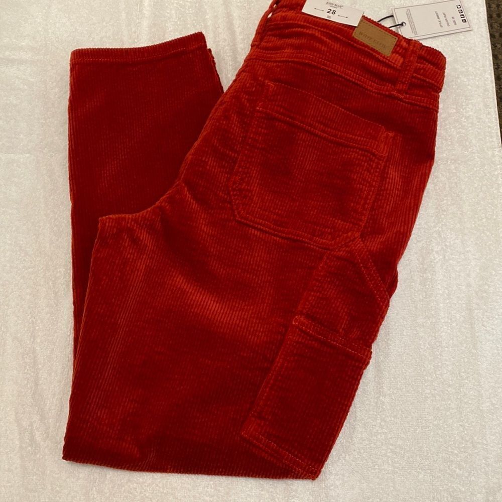 Judy Blue Slim Fit High Waist Rust Cotton Stretch Corduroy Jeans Size 29 - Picture 8 of 15